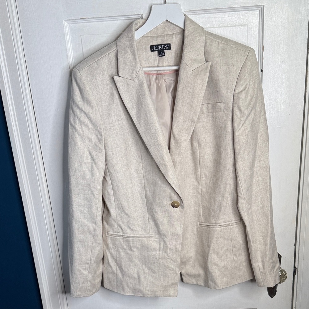 J. Crew Alexandra Linen Single-Button Blazer - Picture 6 of 13